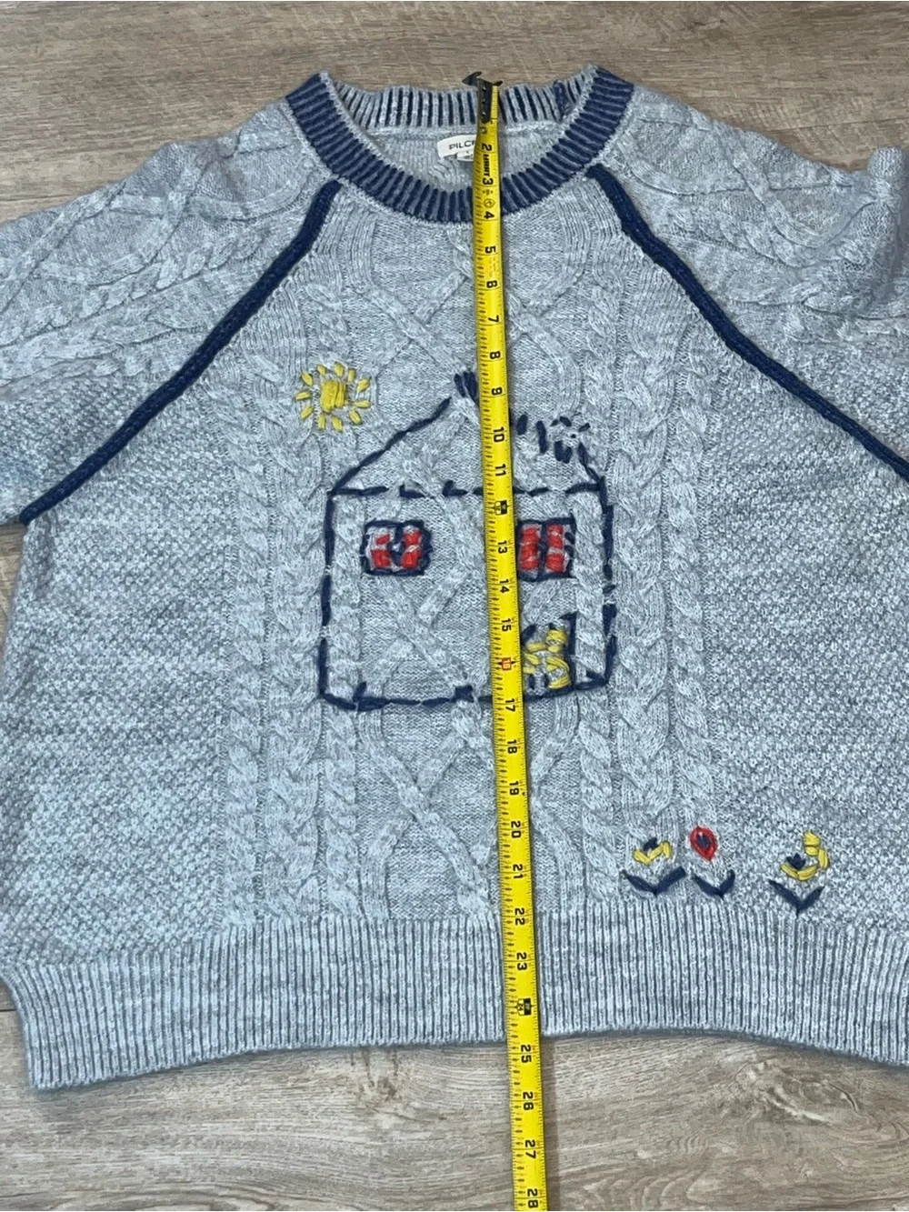 Anthropologie Pilcro Women’s Embroidered Cable Knit Sweater Size Large - Picture 8 of 9